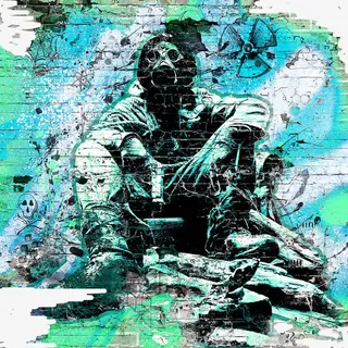 彩色人物骷髅个性涂鸦免抠