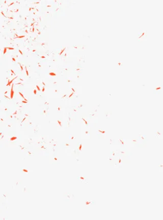 红色漂浮复古花瓣装饰免抠