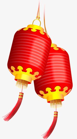 红色元宵节灯笼免抠