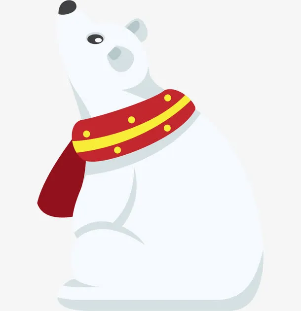 卡通北极熊免抠