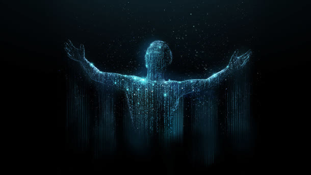 黑暗背景人行星空图