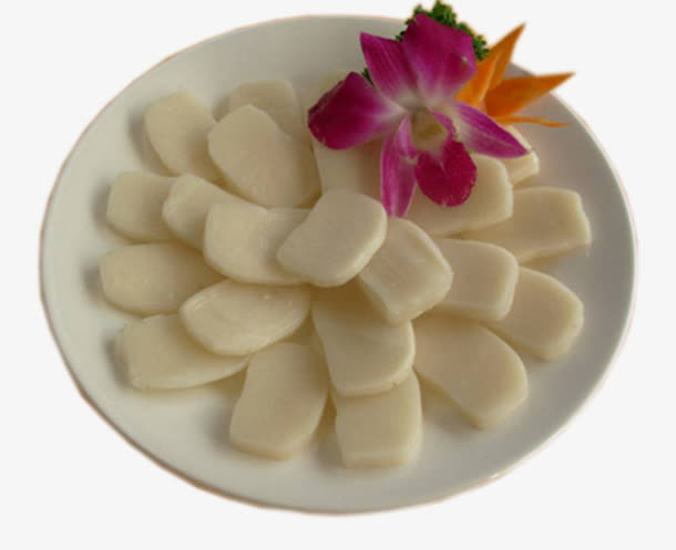 盘装白色切片年糕插图免抠