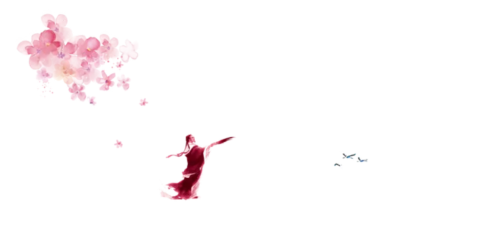 桃花淡雅古风素材高清