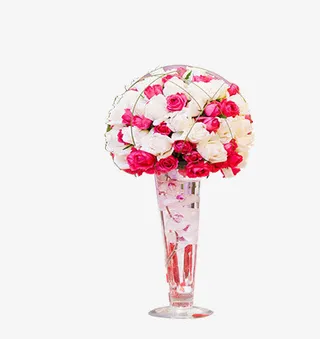 粉色花朵台免抠