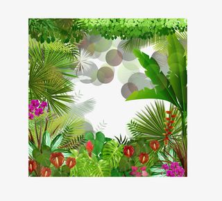 矢量热带树边框免抠