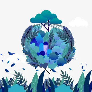 春季节 气绿 色植树 节简 约装免抠