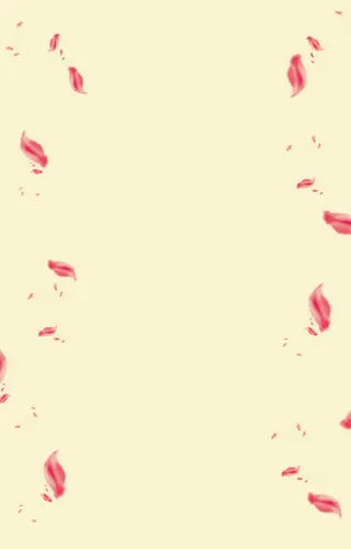 黄底红色花瓣唯美免抠