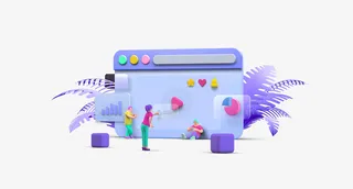 C4D 蓝色 立体报表 3D免抠