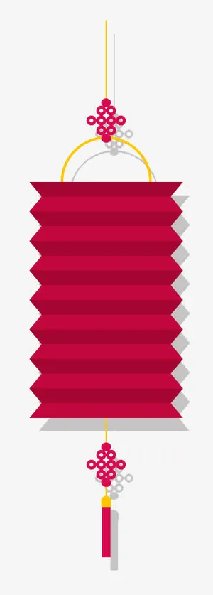 灯笼扁平化剪纸灯笼免抠