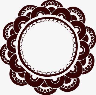 棕色花朵框架免抠