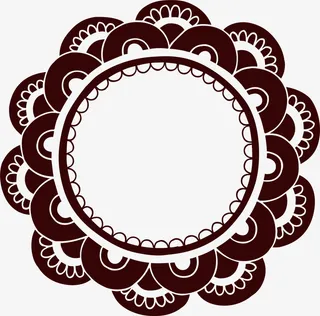 棕色花朵框架免抠