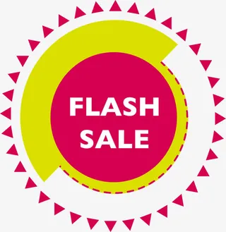 枚红色锯齿边框促销海报免抠