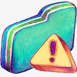 谨慎绿色文件夹summer-love-icons免抠