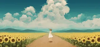 卡通向日葵女孩高清