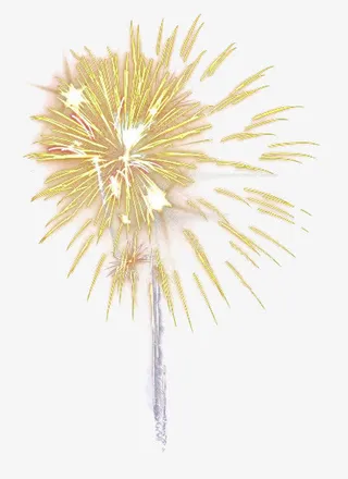 节日金色烟花免抠