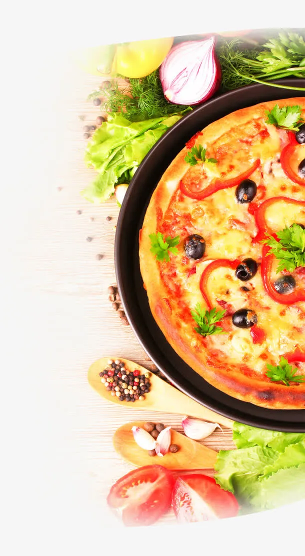 披萨摆盘元素免抠