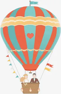 热气球蒸汽球卡通气球免抠