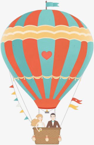 热气球蒸汽球卡通气球免抠