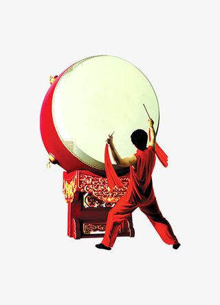 敲锣鼓的小伙免抠素材免抠