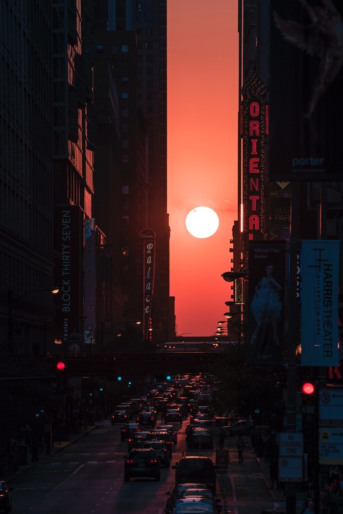 唯美的城市夕阳美景高清