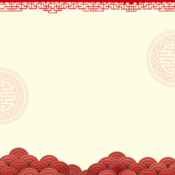 黄色简约中国风淘宝新年窗棂海浪纹理主图高清