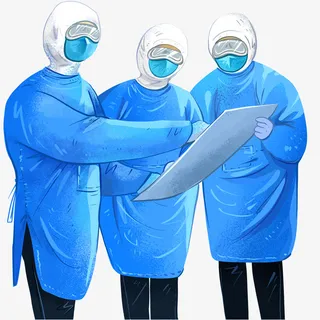 三位逆行者医生免抠