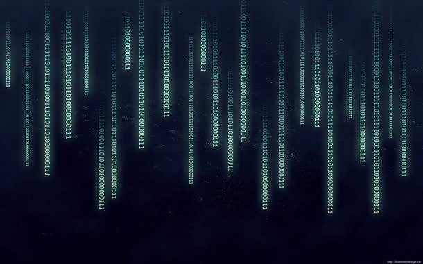 黑底绿色代码海报背景科技