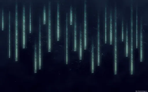 黑底绿色代码海报背景科技