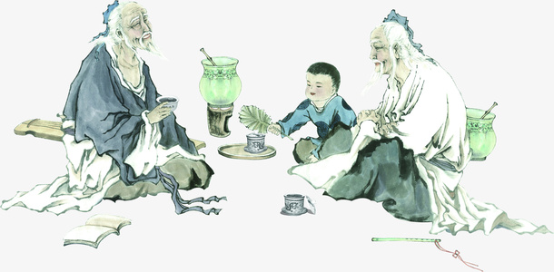 中国风人物风景装饰免抠