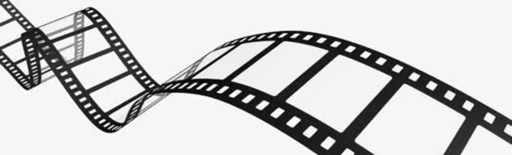 手绘黑色电影胶卷免抠