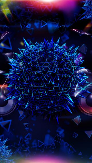 蓝色立体几何H5背景高清