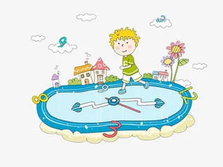 操场跑道样式时钟免抠