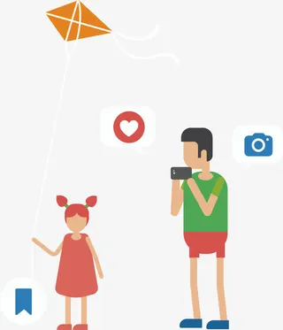 儿童节放风筝免抠