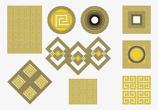 正方形的黑金花纹免抠