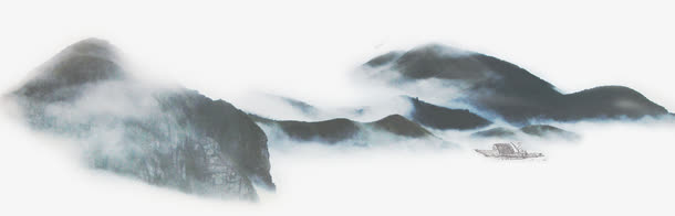 中国风水墨大山免抠