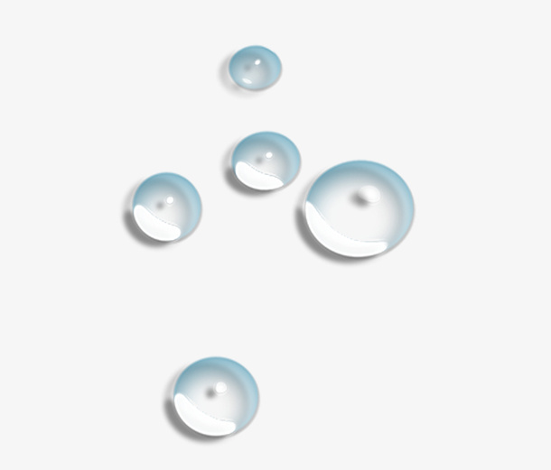 手绘蓝色水珠免抠图免抠
