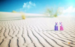 天空海滩绿色沙滩免抠