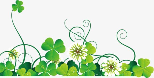 春天手绘三叶草水滴免抠