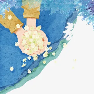 卡通蓝色素材免抠