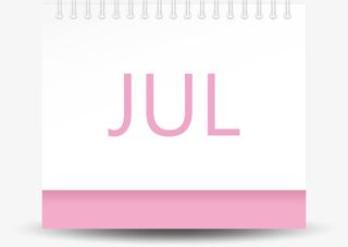 粉色系列白边金属日历免抠