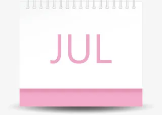 粉色系列白边金属日历免抠