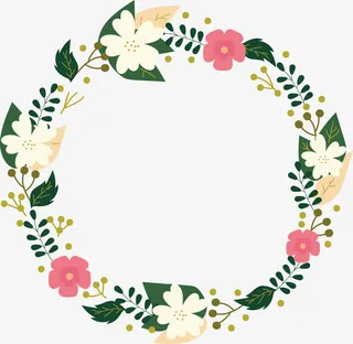 彩色婚礼花环免抠