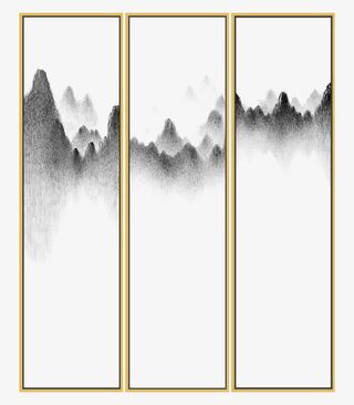 水墨画屏风免抠