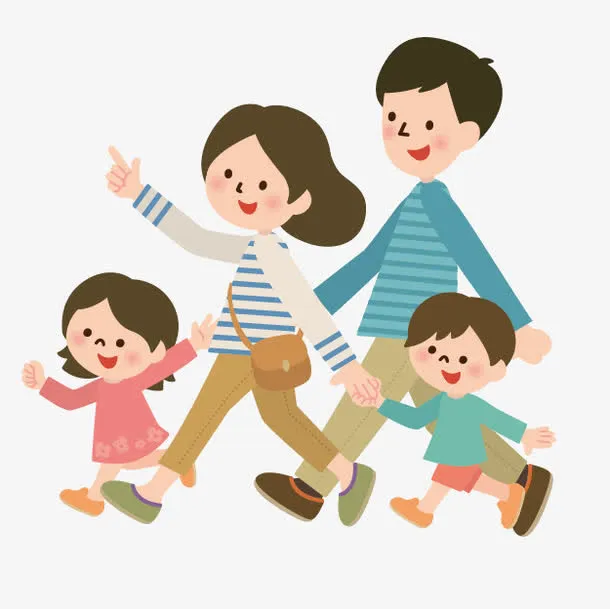 人物剪影 一家人免抠