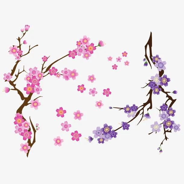 矢量图浪漫樱花树免抠