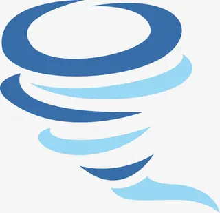 蓝色天气旋转旋风免抠