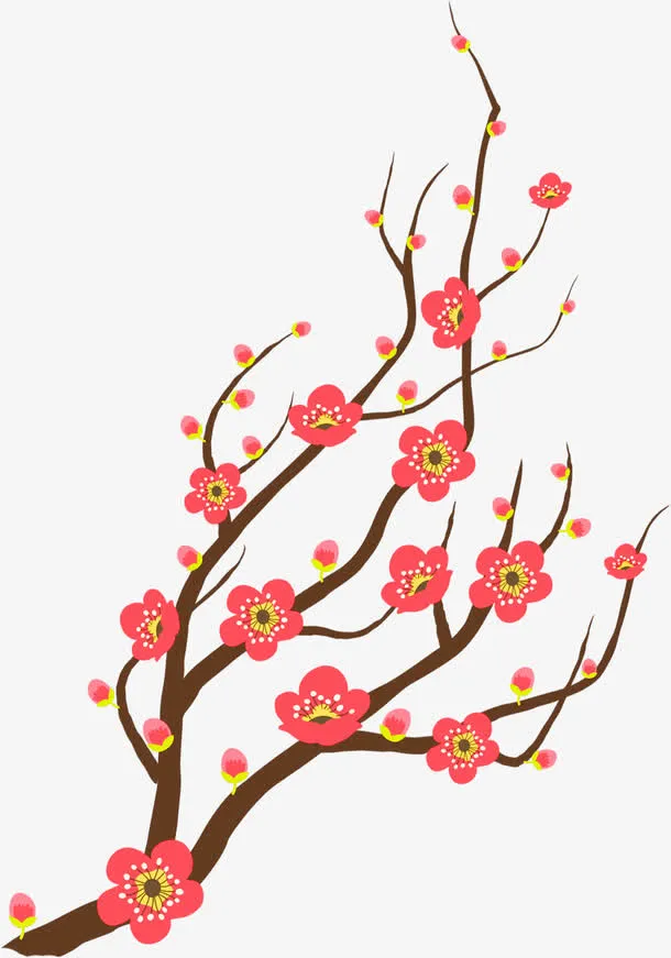 粉色卡通梅花创意免抠