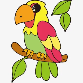 树枝上的矢量鸟免抠