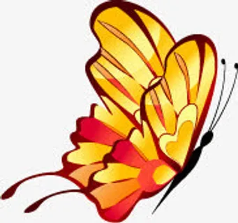 黄色卡通可爱蝴蝶创意春天免抠装饰动物元素