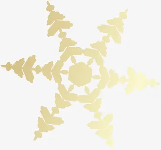 金色渐变雪花纹理免抠